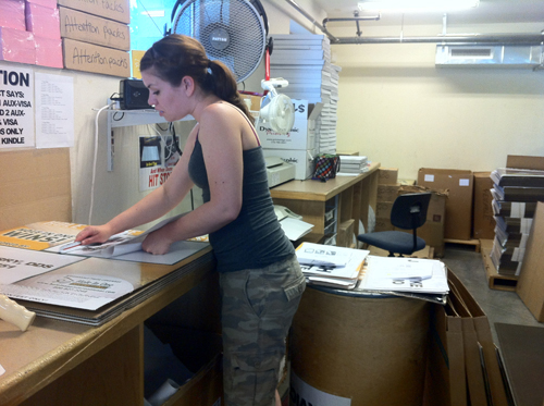 Laminating the sign